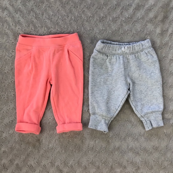 Carter’s Baby Girl Pants Bundle Gray Orange 3M - Picture 2 of 4